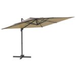 VIDAXL Ampelschirm (400 cm, 300 cm, Beige, Schwarz)